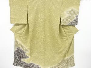 未使用品　仕立て上がり　のり散らしに達磨模様節紬訪問着